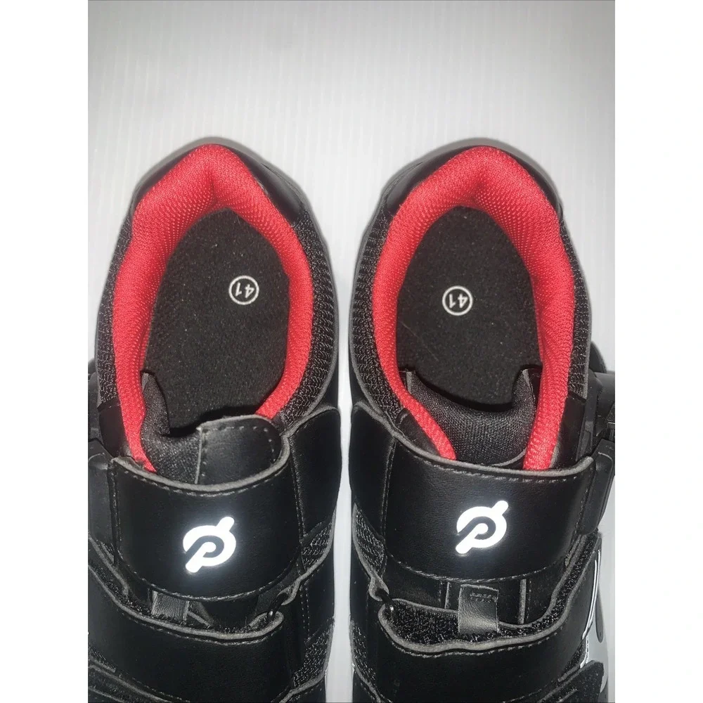 Peloton Cycling Bike Shoes Unisex EU 41 US MEN/8 WOMEN/10‎ Black White W/ Cleats